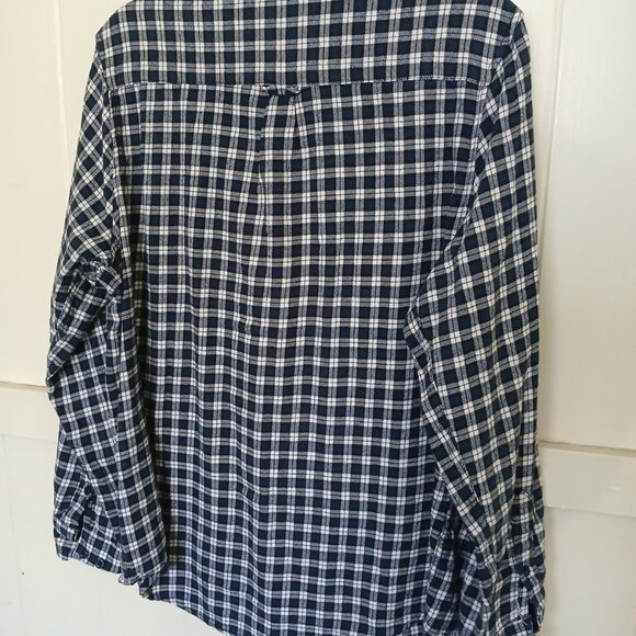 DuxBak Thomas Cook Shirt Men's Small Thermal Brushed Cotton Button Up Blue Plaid - Picture 4 of 11